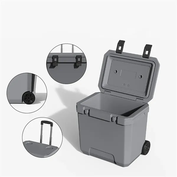 38QT Outdoor Wheeled Portable Cooler with Wheels - 38QT Outdoor Wheeled Portable Cooler with Wheels - Image 1 of 3