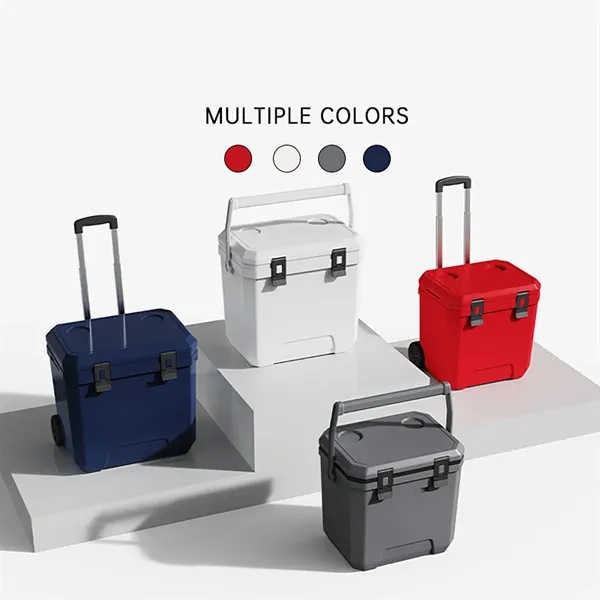 38QT Outdoor Wheeled Portable Cooler with Wheels - 38QT Outdoor Wheeled Portable Cooler with Wheels - Image 2 of 3