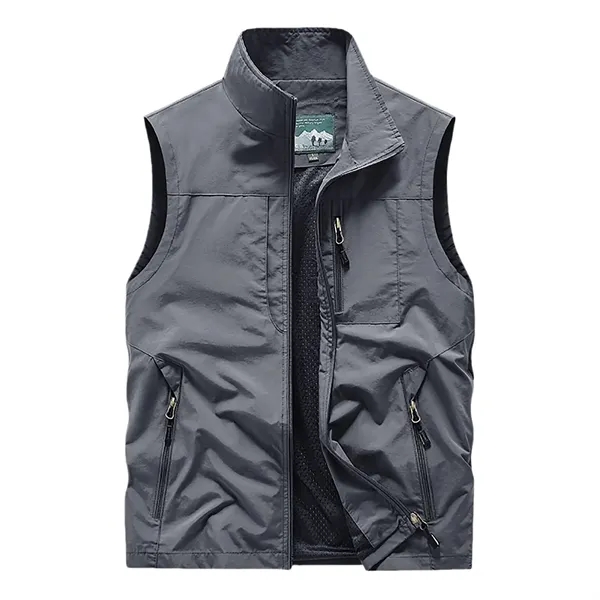 Waterproof And Durable Sleeveless Jacket Made Of Nylon - Waterproof And Durable Sleeveless Jacket Made Of Nylon - Image 2 of 11