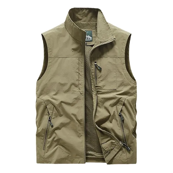 Waterproof And Durable Sleeveless Jacket Made Of Nylon - Waterproof And Durable Sleeveless Jacket Made Of Nylon - Image 4 of 11