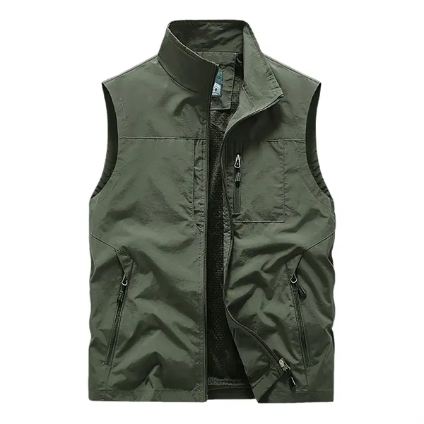 Waterproof And Durable Sleeveless Jacket Made Of Nylon - Waterproof And Durable Sleeveless Jacket Made Of Nylon - Image 8 of 11