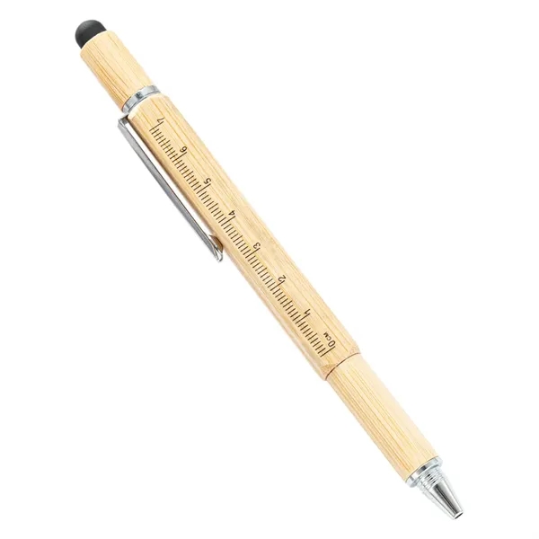 6 in 1 Multi functional bamboo tool pen - 6 in 1 Multi functional bamboo tool pen - Image 1 of 5