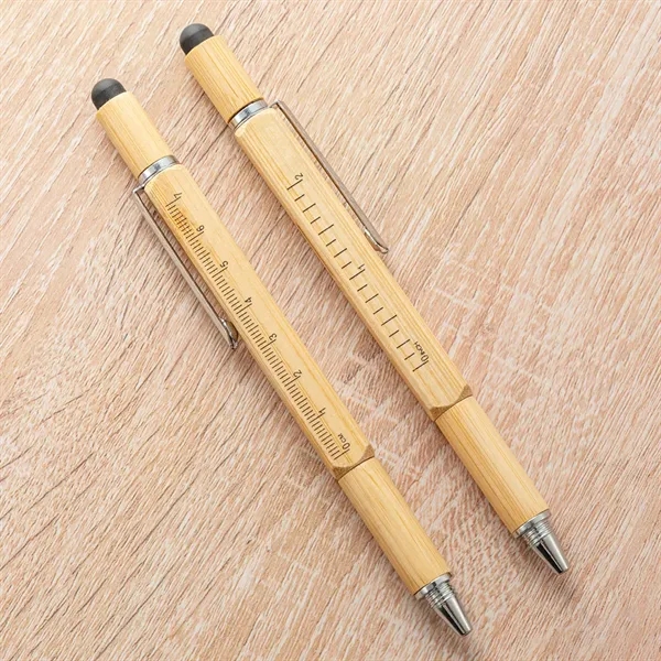6 in 1 Multi functional bamboo tool pen - 6 in 1 Multi functional bamboo tool pen - Image 4 of 5
