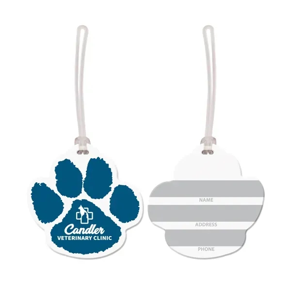 USA Made Paw Print Vinyl Luggage Tag - USA Made Paw Print Vinyl Luggage Tag - Image 0 of 1
