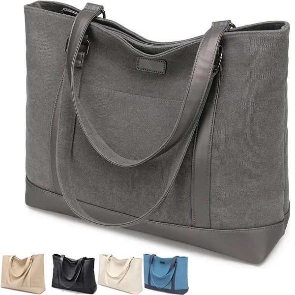 Multi-Functional Canvas Laptop Tote - Multi-Functional Canvas Laptop Tote - Image 0 of 4