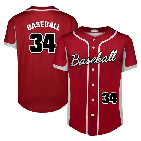 Custom Button Down Baseball Jersey (Full Dye Sublimation) - Custom Button Down Baseball Jersey (Full Dye Sublimation) - Image 0 of 35