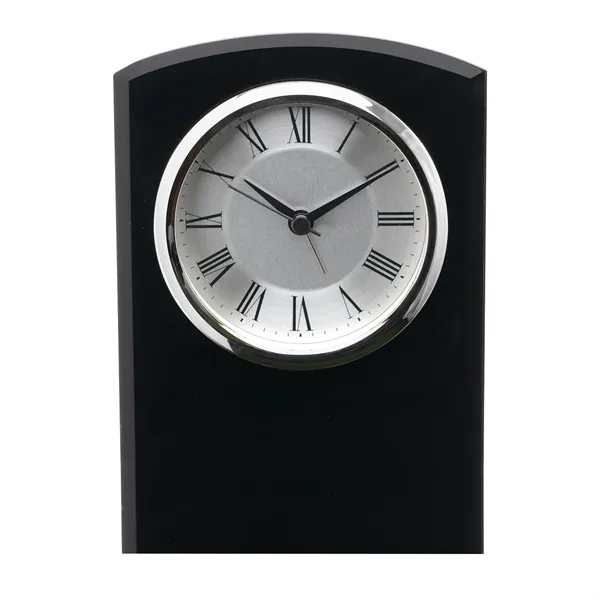 Self-Standing Black Glass Desk Clock - Self-Standing Black Glass Desk Clock - Image 1 of 2