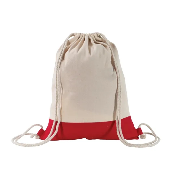 Two Tone Natural Drawstring Backpack - Two Tone Natural Drawstring Backpack - Image 1 of 1