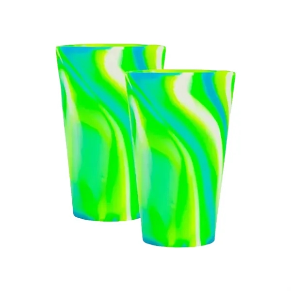 16 oz Hippie Hops Marble Pattern Silicone Pint Glasses Cup - 16 oz Hippie Hops Marble Pattern Silicone Pint Glasses Cup - Image 7 of 11
