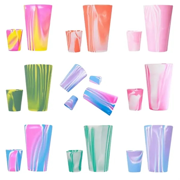 16 oz Hippie Hops Marble Pattern Silicone Pint Glasses Cup - 16 oz Hippie Hops Marble Pattern Silicone Pint Glasses Cup - Image 10 of 11