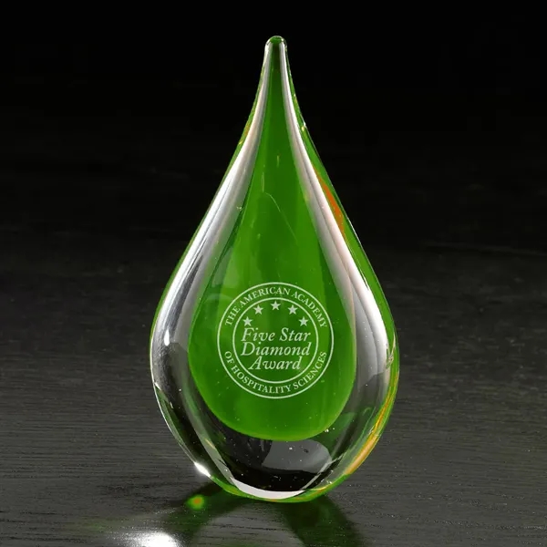 Fusion Art Glass Award w/ Blue Base - Fusion Art Glass Award w/ Blue Base - Image 1 of 2