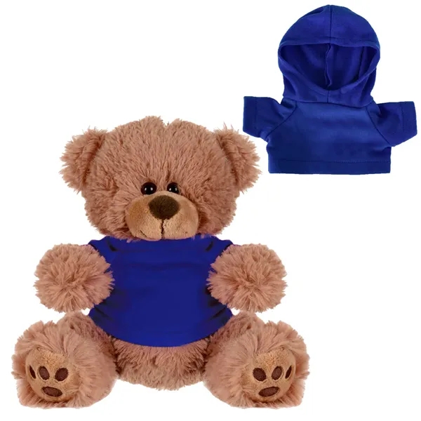 Plush Bear w/ Embroidered Paws and Hoodie - Plush Bear w/ Embroidered Paws and Hoodie - Image 1 of 4