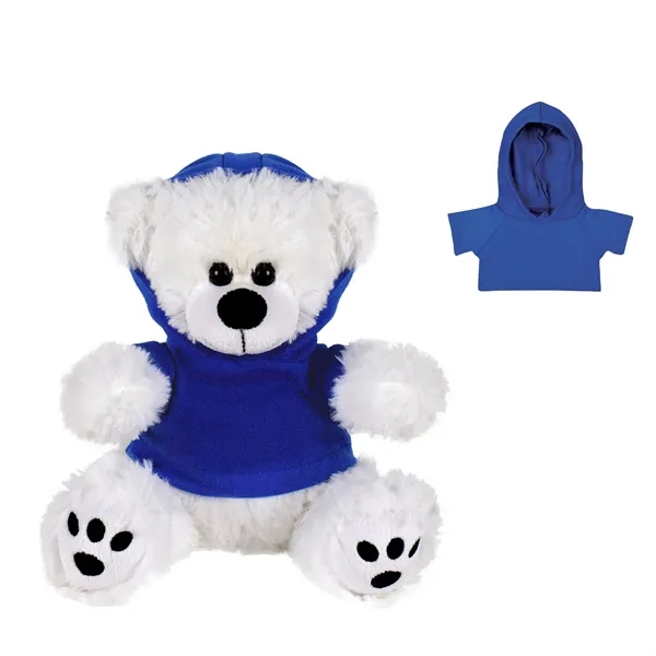 Plush Bear w/ Embroidered Paws and Hoodie - Plush Bear w/ Embroidered Paws and Hoodie - Image 2 of 4