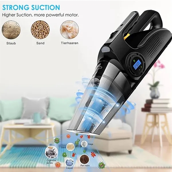 4in1portable air pump tire pressure gauge car vacuum cleaner - 4in1portable air pump tire pressure gauge car vacuum cleaner - Image 2 of 4