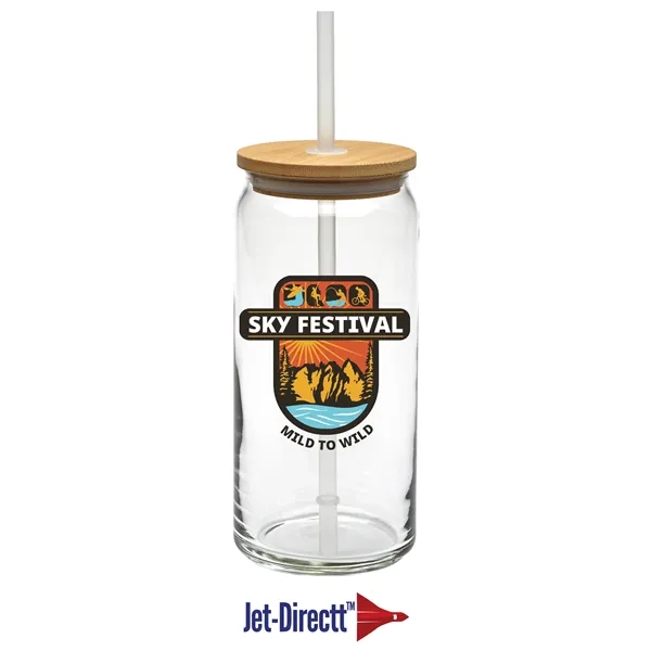 20 oz. Tall Boy Glass with Bamboo Lid - 20 oz. Tall Boy Glass with Bamboo Lid - Image 2 of 3