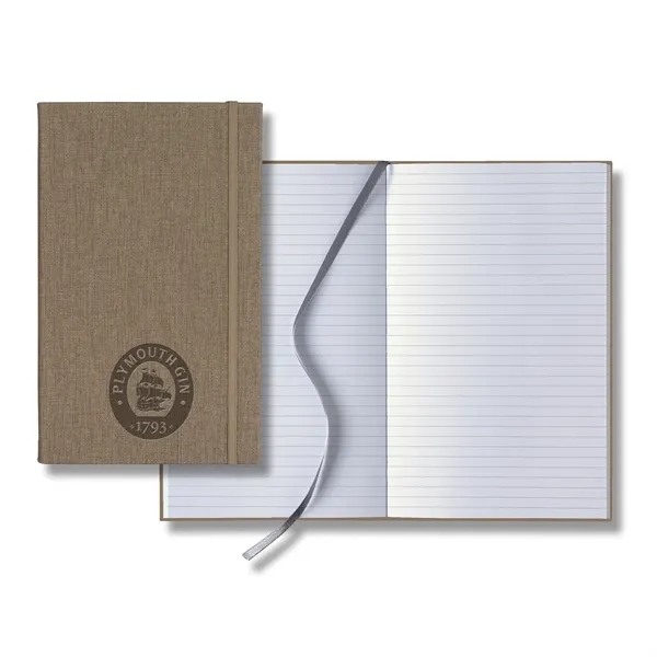 Custom Linen Banded Medio Lined White Page Journal
