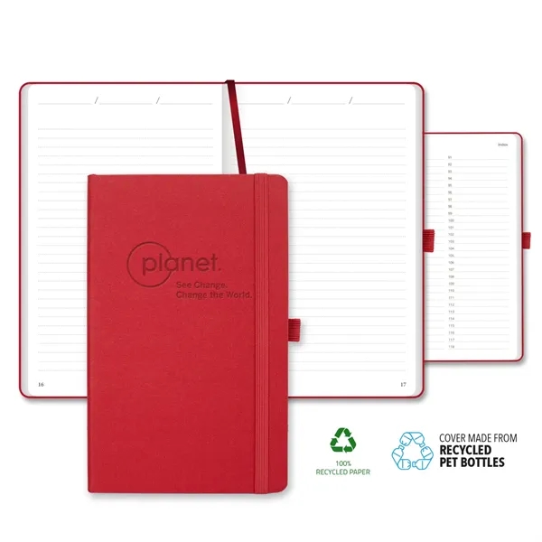Custom Oceano ECO rPET Medio Lined Recycled White Page Journal