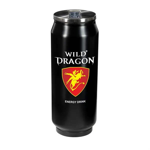 Custom 17 oz Vacuum Can with Straw
