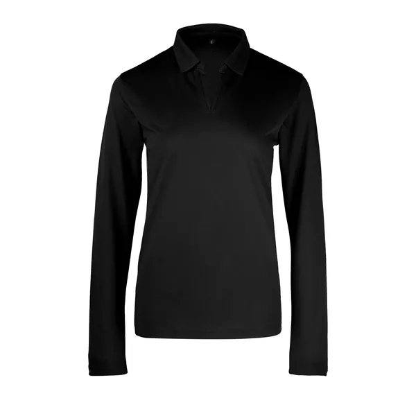 Ladies Sport Micro Pique Long Sleeve Polo Shirt - Ladies Sport Micro Pique Long Sleeve Polo Shirt - Image 2 of 7