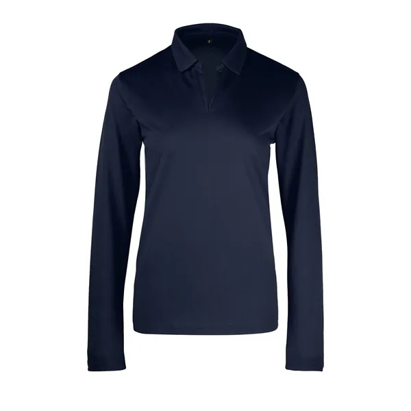Ladies Sport Micro Pique Long Sleeve Polo Shirt - Ladies Sport Micro Pique Long Sleeve Polo Shirt - Image 3 of 7