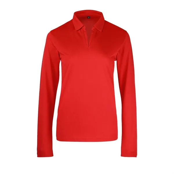 Ladies Sport Micro Pique Long Sleeve Polo Shirt - Ladies Sport Micro Pique Long Sleeve Polo Shirt - Image 4 of 7