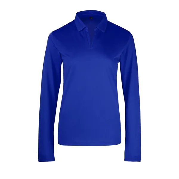 Ladies Sport Micro Pique Long Sleeve Polo Shirt - Ladies Sport Micro Pique Long Sleeve Polo Shirt - Image 5 of 7
