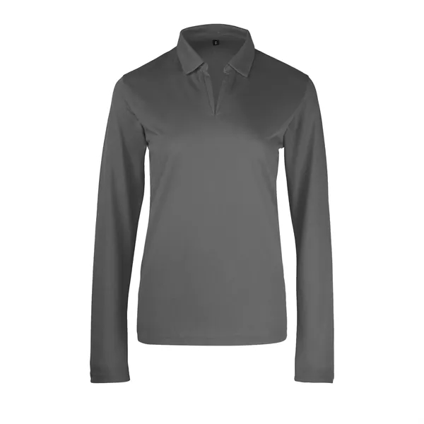 Ladies Sport Micro Pique Long Sleeve Polo Shirt - Ladies Sport Micro Pique Long Sleeve Polo Shirt - Image 6 of 7