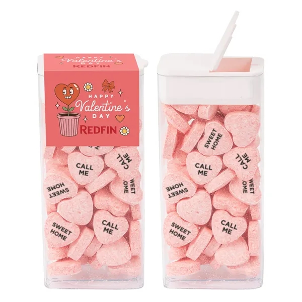 Flip Top Tube with Imprinted Conversation Hearts - Flip Top Tube with Imprinted Conversation Hearts - Image 0 of 5