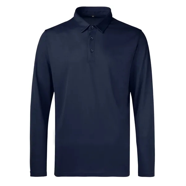 Men'S Sport Micro Pique Long Sleeve Polo Shirt - Men'S Sport Micro Pique Long Sleeve Polo Shirt - Image 3 of 6