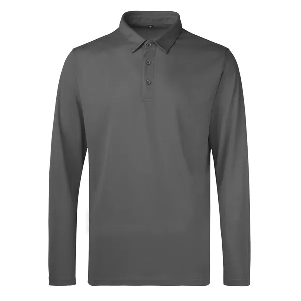 Men'S Sport Micro Pique Long Sleeve Polo Shirt - Men'S Sport Micro Pique Long Sleeve Polo Shirt - Image 5 of 6