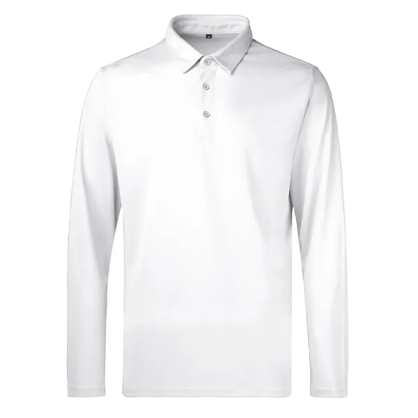 Men'S Sport Micro Pique Long Sleeve Polo Shirt - Men'S Sport Micro Pique Long Sleeve Polo Shirt - Image 6 of 6