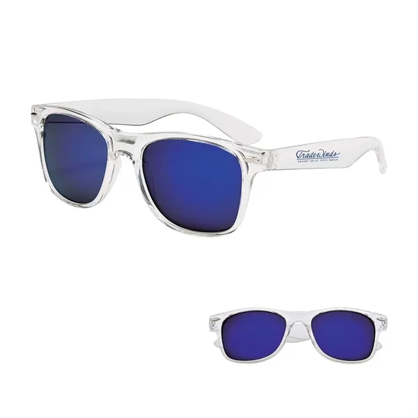 Mirrored Clear Frame Malibu Sunglasses - Mirrored Clear Frame Malibu Sunglasses - Image 1 of 6