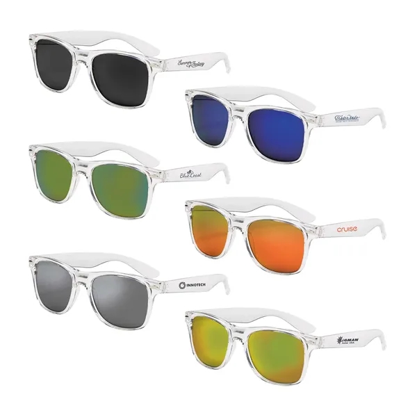 Mirrored Clear Frame Malibu Sunglasses - Mirrored Clear Frame Malibu Sunglasses - Image 0 of 6