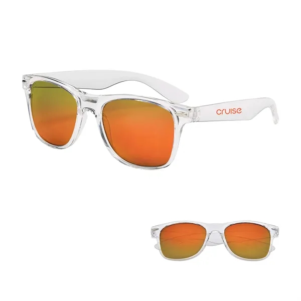 Mirrored Clear Frame Malibu Sunglasses - Mirrored Clear Frame Malibu Sunglasses - Image 4 of 6