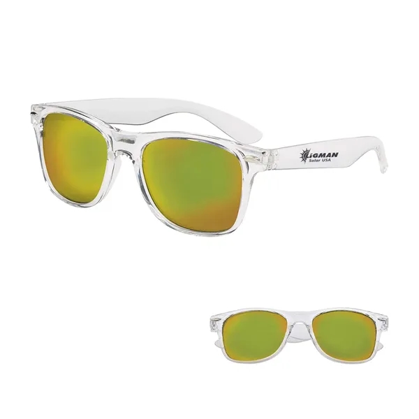 Mirrored Clear Frame Malibu Sunglasses - Mirrored Clear Frame Malibu Sunglasses - Image 6 of 6