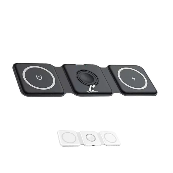 3 in 1 Portable Magnetic Desktop Foldable Wireless Charger - 3 in 1 Portable Magnetic Desktop Foldable Wireless Charger - Image 0 of 4