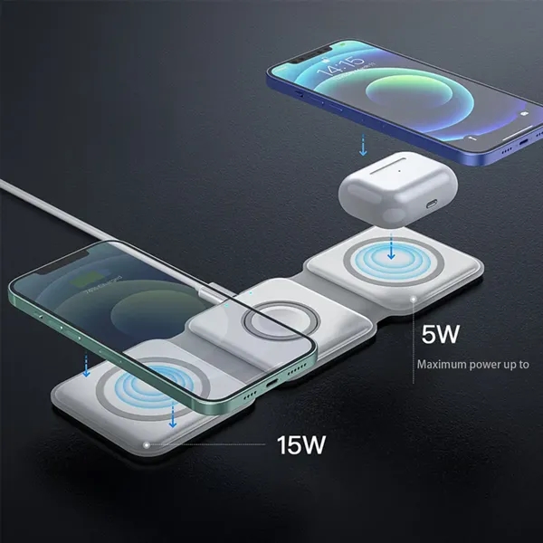3 in 1 Portable Magnetic Desktop Foldable Wireless Charger - 3 in 1 Portable Magnetic Desktop Foldable Wireless Charger - Image 3 of 4
