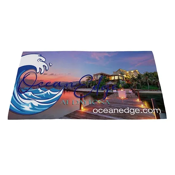 30" x 60" Full Color Recycled RPET Waffle Weave Sand Free Be - 30" x 60" Full Color Recycled RPET Waffle Weave Sand Free Be - Image 1 of 12