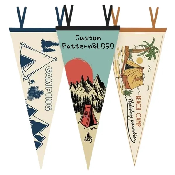 Custom Felt Pennants Flag w/ Straps Hanging Wall Decor Sign - Custom Felt Pennants Flag w/ Straps Hanging Wall Decor Sign - Image 0 of 2