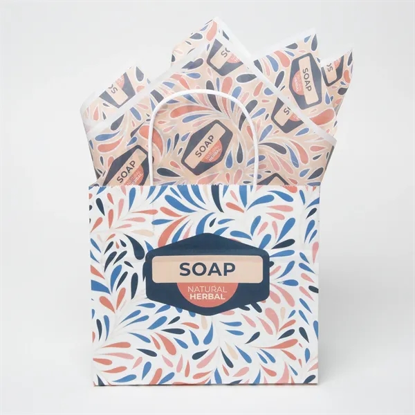 Short White Handle Shoppers with Tissue Paper Bundle - Short White Handle Shoppers with Tissue Paper Bundle - Image 0 of 3