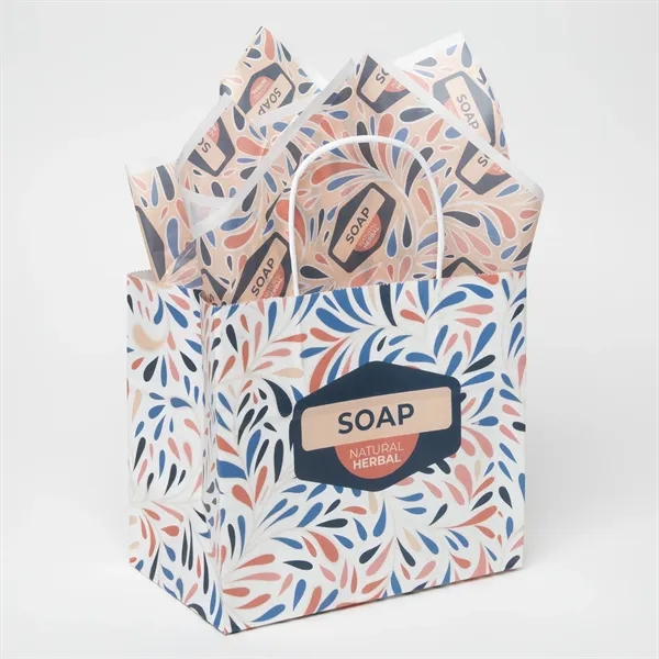 Short White Handle Shoppers with Tissue Paper Bundle - Short White Handle Shoppers with Tissue Paper Bundle - Image 2 of 3