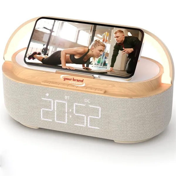 Bluetooth Speaker Alarm Clock Wireless Charger - Bluetooth Speaker Alarm Clock Wireless Charger - Image 0 of 3
