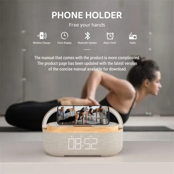 Bluetooth Speaker Alarm Clock Wireless Charger - Bluetooth Speaker Alarm Clock Wireless Charger - Image 3 of 3