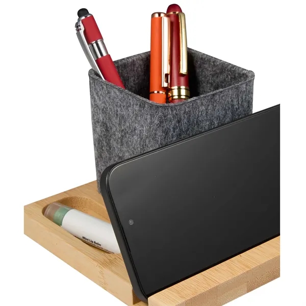 Recycled Felt & Bamboo Pen Holder - Recycled Felt & Bamboo Pen Holder - Image 1 of 1