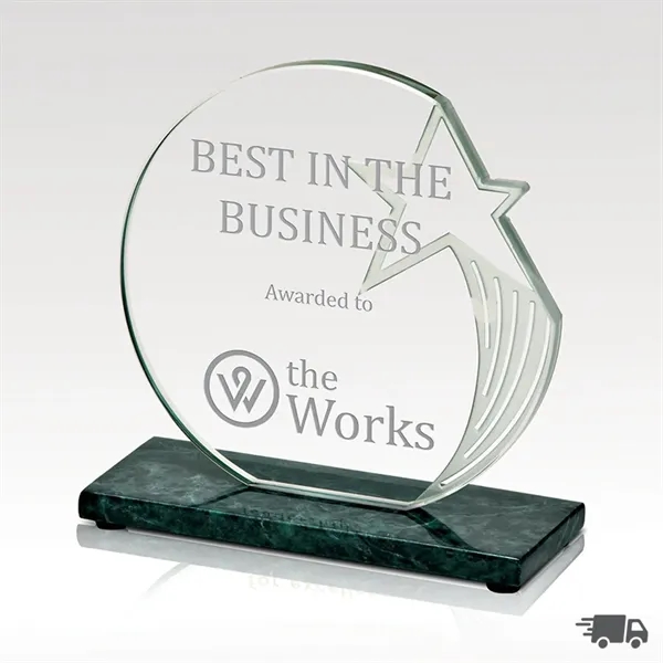 Sculpted Star Jade Glass Award