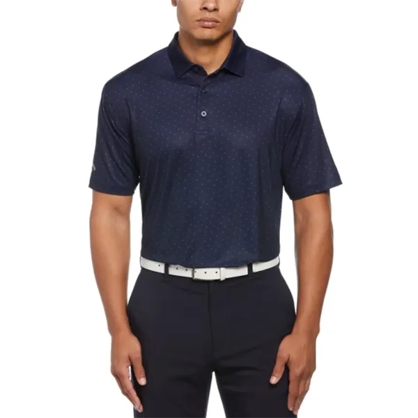 Callaway® Micro Chev Print UPF 50+ Men's Polo Shirt - Callaway® Micro Chev Print UPF 50+ Men's Polo Shirt - Image 0 of 3