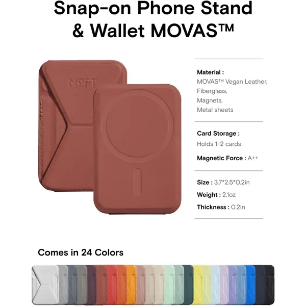 Magnetic Leather Phone Stand & Card Wallet - Magnetic Leather Phone Stand & Card Wallet - Image 3 of 4