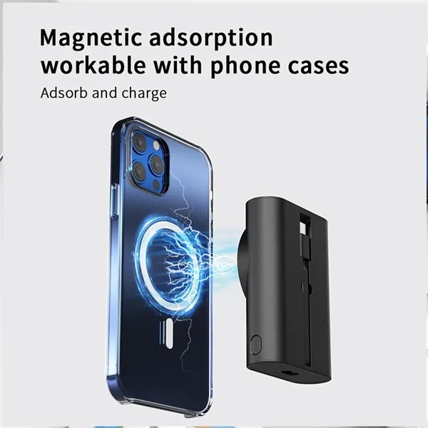 5000mAh 3 in 1 magnetic wireless charging mobile power bank - 5000mAh 3 in 1 magnetic wireless charging mobile power bank - Image 2 of 4