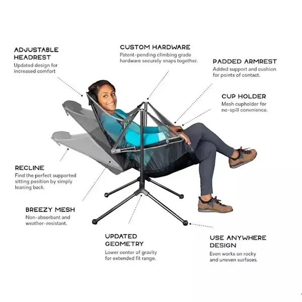 Folding Relaxed Outdoor Camping Rocking Chairr - Folding Relaxed Outdoor Camping Rocking Chairr - Image 1 of 3