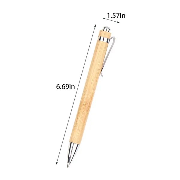 Metal hook bamboo wood handle touch head ballpoint pen - Metal hook bamboo wood handle touch head ballpoint pen - Image 1 of 4